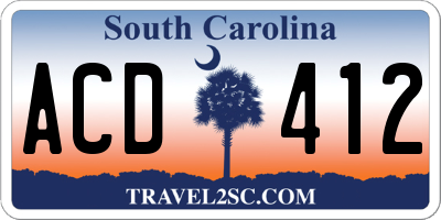 SC license plate ACD412