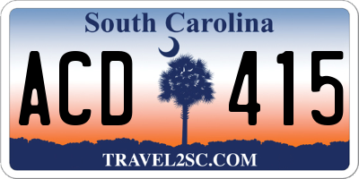 SC license plate ACD415