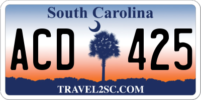 SC license plate ACD425