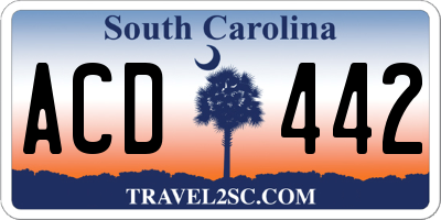 SC license plate ACD442