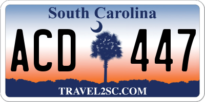 SC license plate ACD447