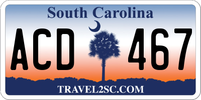 SC license plate ACD467