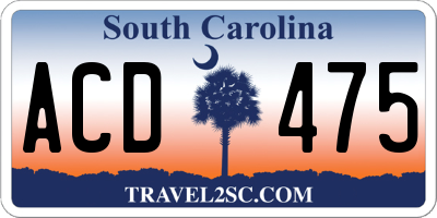 SC license plate ACD475