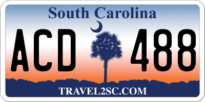 SC license plate ACD488