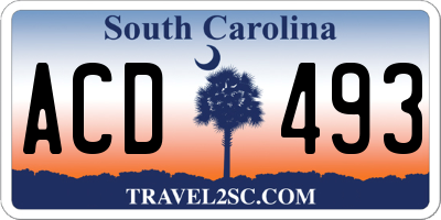SC license plate ACD493