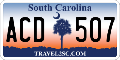 SC license plate ACD507