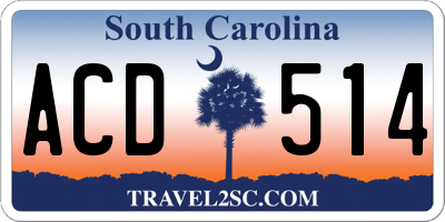 SC license plate ACD514
