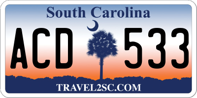 SC license plate ACD533
