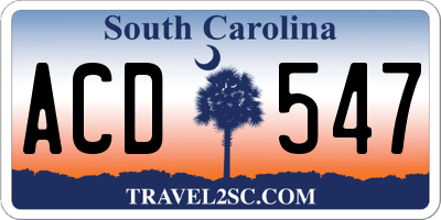 SC license plate ACD547