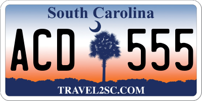 SC license plate ACD555