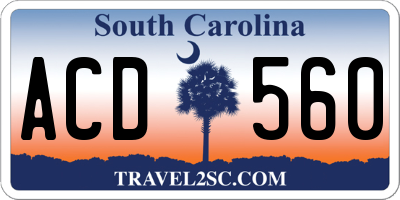 SC license plate ACD560