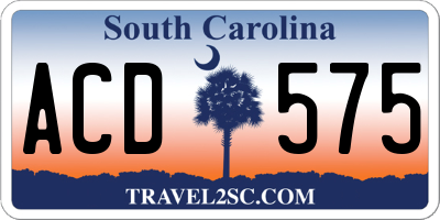 SC license plate ACD575