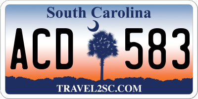 SC license plate ACD583