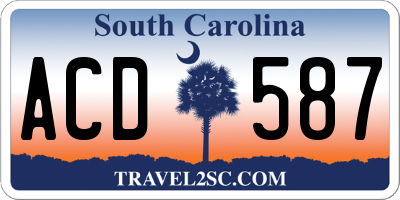 SC license plate ACD587
