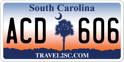 SC license plate ACD606