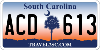 SC license plate ACD613