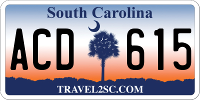 SC license plate ACD615