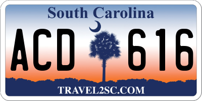 SC license plate ACD616