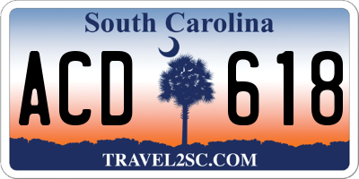 SC license plate ACD618