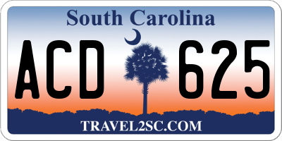 SC license plate ACD625