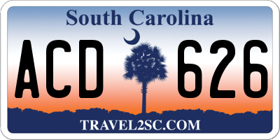 SC license plate ACD626