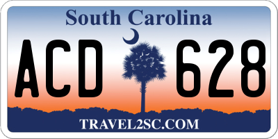 SC license plate ACD628