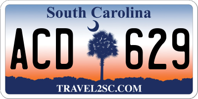 SC license plate ACD629