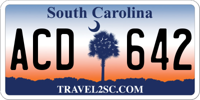 SC license plate ACD642
