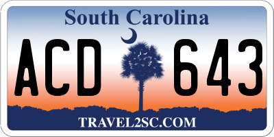SC license plate ACD643