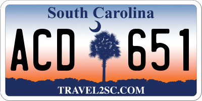 SC license plate ACD651