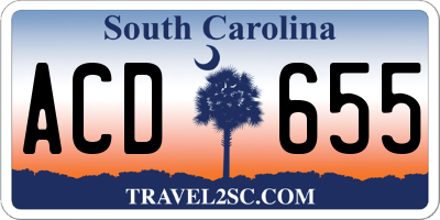 SC license plate ACD655