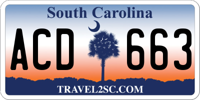 SC license plate ACD663