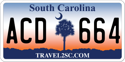 SC license plate ACD664