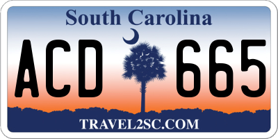 SC license plate ACD665