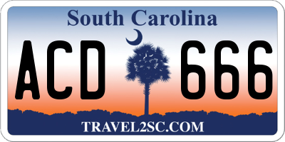 SC license plate ACD666