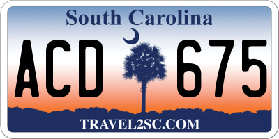 SC license plate ACD675