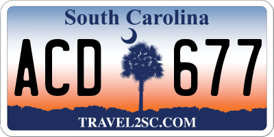 SC license plate ACD677