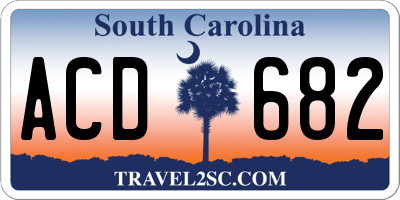 SC license plate ACD682
