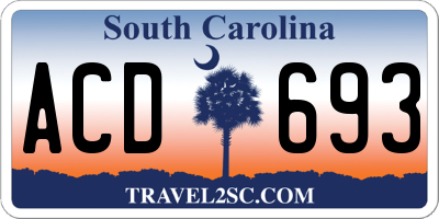 SC license plate ACD693