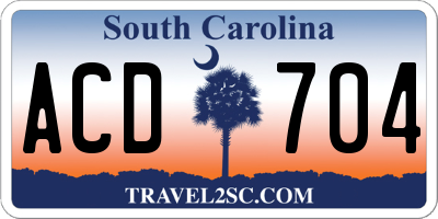 SC license plate ACD704