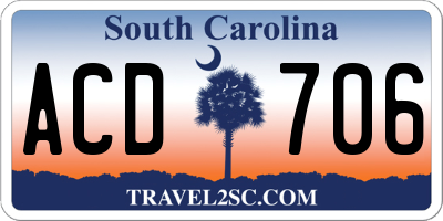 SC license plate ACD706