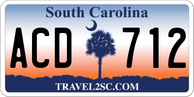 SC license plate ACD712
