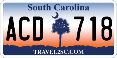 SC license plate ACD718