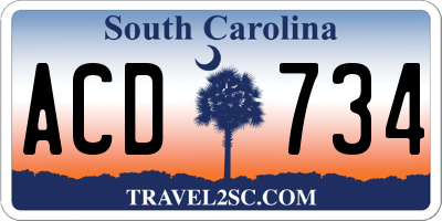 SC license plate ACD734