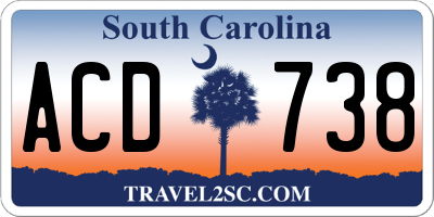 SC license plate ACD738