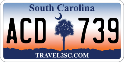 SC license plate ACD739