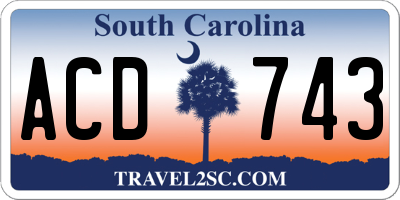 SC license plate ACD743
