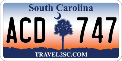 SC license plate ACD747