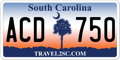 SC license plate ACD750