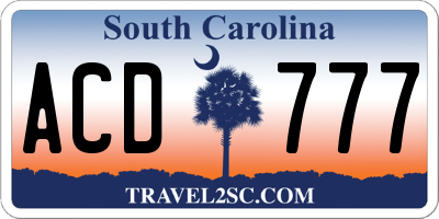 SC license plate ACD777